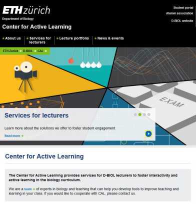 Homepage des Center for Active Learning
